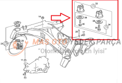 MERCEDES - BENZ W124 - W201 ARKA TRAVERS TAKOZU : BÜYÜK SAĞ-SOL TAKIM A2013512842 FEBI 07602