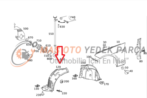 MERCEDES - BENZ W212 ÇAMURLUK DAVLUMBAZI : ÖNÜN ÖNÜ SOL A2126900130