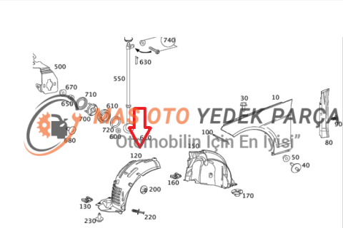 MERCEDES - BENZ W212 ÇAMURLUK DAVLUMBAZI : ÖNÜN ÖNÜ SAĞ A2126900230